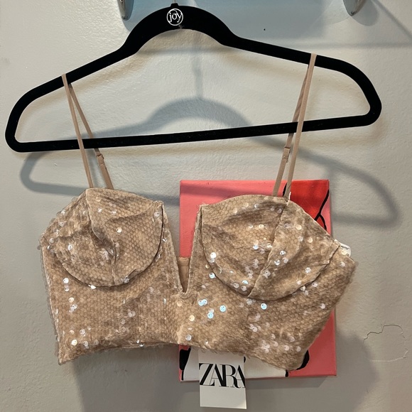 Zara Sequence Crop Top NYE - Picture 4 of 9